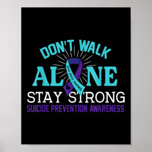 Liebes Teal Lila Band Selbstmordpräventionsbewusst Poster