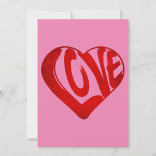 LIEBES TEXT IN ROTER TYPOGRAPHIE ZUM VALENTINSTAG EINLADUNG