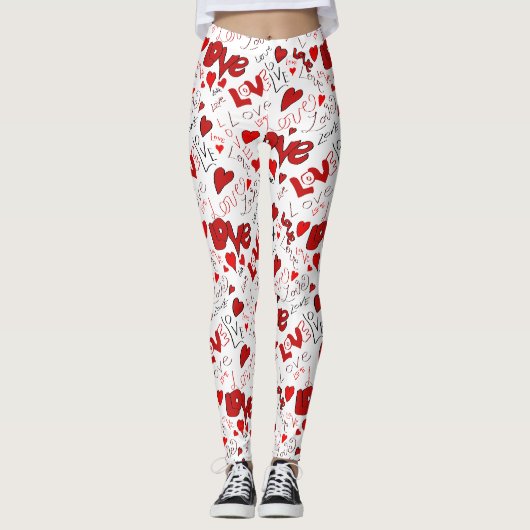 Liebes-Text-Kunst-Leggings Leggings (Vorderseite)