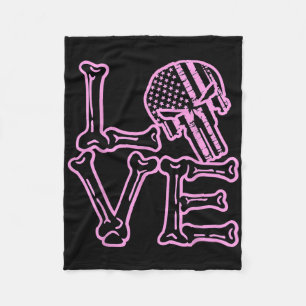 Liebes-Totenkopf-Valentinsgrafik Für Paare Fleecedecke