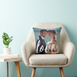 Liebes-Typografie mit Foto-Kissen Kissen