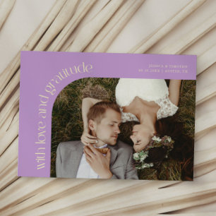 Liebes- und Dankbarkeits-Wisteria-Hochzeitsfoto Dankeskarte