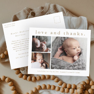 Liebes und Dankeschön Baby-Foto-Geburtsanzeige Postkarte