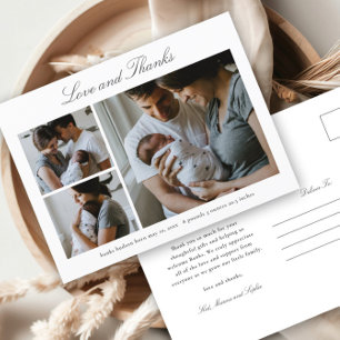 Liebes und Dankeschön Baby-Foto-Geburtsanzeige Postkarte