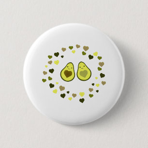 Liebes- und Herzavocados Button