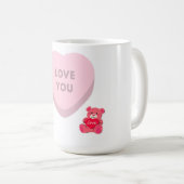 Liebes- und Herzsymbole" oder "Valentinstag-Herzen Kaffeetasse (VorderseiteRechts)