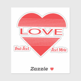 Liebes- und Romantik-Konzeptdesign mit Herzelement Aufkleber