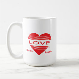 Liebes- und Romantik-Konzeptdesign mit Herzelement Kaffeetasse