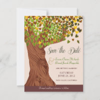 Liebesbaum Fallendes Herz Blätter Save the Date