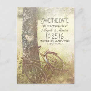 Liebesbaum rustikale vintage Save-the-Date-Postkar Ankündigungspostkarte