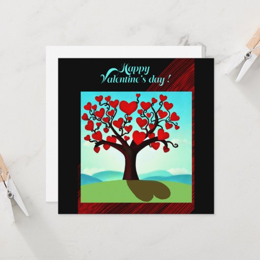 Liebesbaum - Valentine's Day Karte (Vorderseite/Rückseite Beispiel)