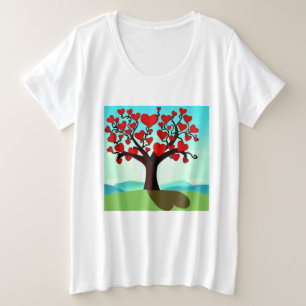 Liebesbaum - Valentinstag Große Größe T-Shirt