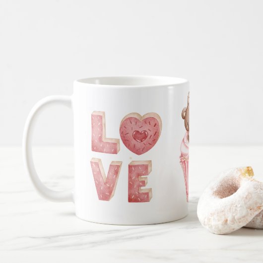 Liebesbecher, Valentinstag-Geschenk-Kaffeetasse  Kaffeetasse (Mit Donut)