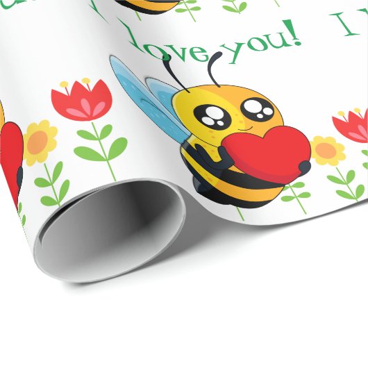 Liebesbiene Geschenkpapier (Rolleneckpunkt)