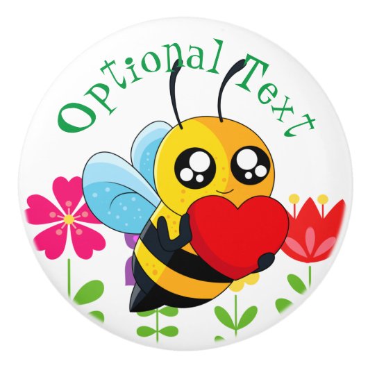 Liebesbiene Keramikknauf (Vorderseite)