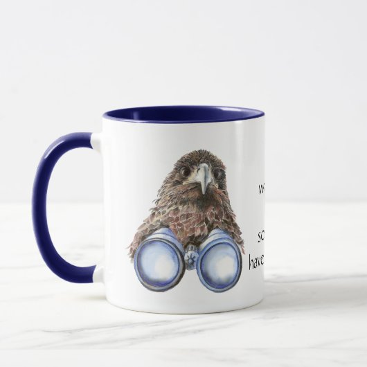 Liebesbird Watching Hawk Binoculars Fun Zitat Tasse (Links)