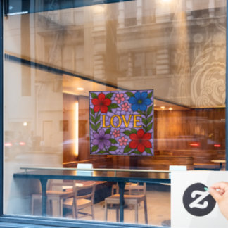 Liebesblumen Lavendel Bleiglas-Fensterfolie Fensteraufkleber