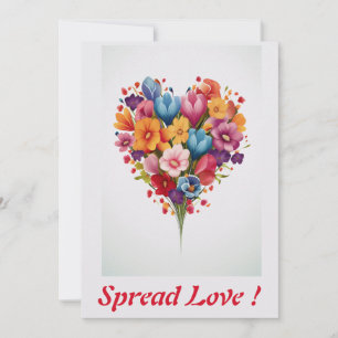 Liebesblumen Regenbogen Herz Personalisiert Feiertagskarte