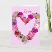 Liebesblumenherz  karte (Vorderseite)