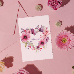 Liebesblüten Blumenkranz Valentinstag Feiertagskarte
