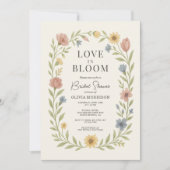 Liebesblüten Floral QR Code Brautjungfernparty Einladung (Vorderseite)