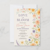 Liebesblüten Florale QR-Code Brautparty Einladung (Vorderseite)