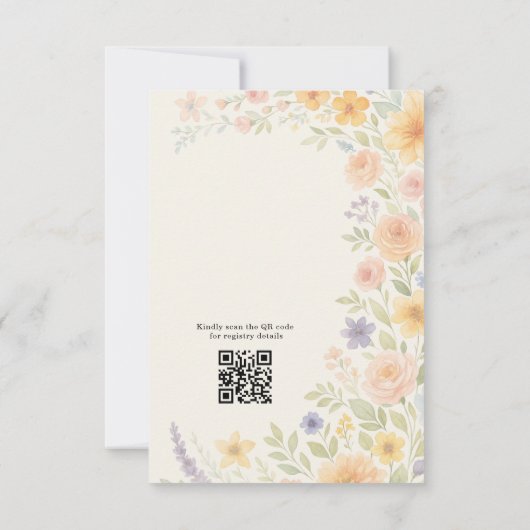 Liebesblüten Florale QR-Code Brautparty Einladung (Rückseite)