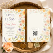 Liebesblüten Florale QR-Code Brautparty Einladung