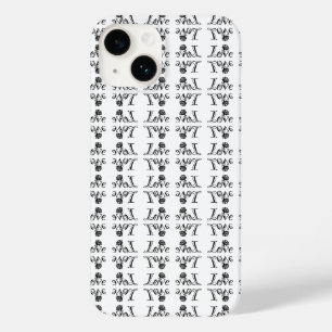 Liebesblüten: Typografie mit eingebauter Rose Case-Mate iPhone 14 Hülle