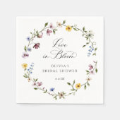 Liebesblüten-Wildblumen-Hochzeitsdusche Serviette (Vorderseite)