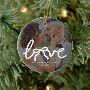 Liebesbogen Herr und Frau Benutzerdefinierte Paare Keramik Ornament