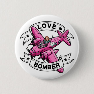 Liebesbomber-Pilotin Pink Button