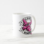 Liebesbomber-Pilotin Pink Kaffeetasse (VorderseiteRechts)
