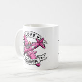 Liebesbomber-Pilotin Pink Kaffeetasse (Vorderseite Links)