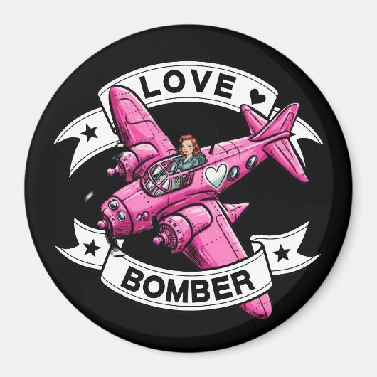 Liebesbomber-Pilotin Pink Magnet (Vorne)