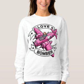 Liebesbomber-Pilotin Pink Sweatshirt