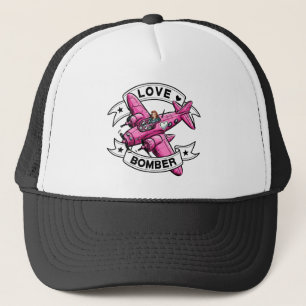 Liebesbomber-Pilotin Pink Truckerkappe