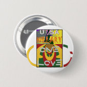 Liebesbotschaft in Rasta-Farben Kunstprint Button (Vorne & Hinten)