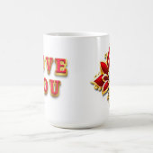 Liebesbotschaft mit goldenem Text Kaffeetasse (Mittel)