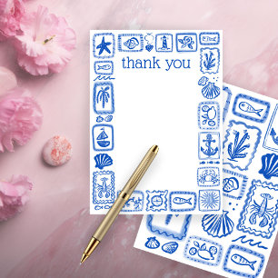 Liebesbotschaften vom Meer Moderne niedliche Brida Dankeskarte