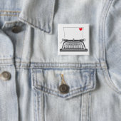 Liebesbrief auf alter Schreibmaschine Button (Beispiel)