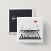 Liebesbrief auf alter Schreibmaschine Button (Vorne & Hinten)