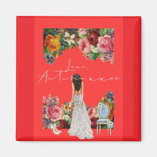 Liebesbrief-Design - Liebe, Herbst xxoo Magnet (Vorne)