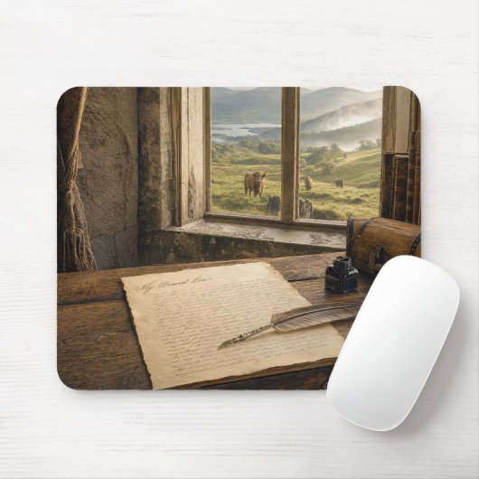 Liebesbrief und Federkiel Mousepad (Mit Mouse)