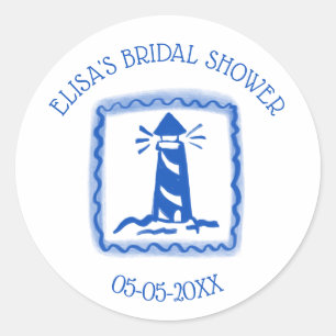 Liebesbriefe vom Meer Leuchtturm INDIVIDUELL Braut Runder Aufkleber