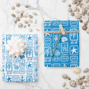 Liebesbriefe vom modernen Ozean am Strand CUSTOM Geschenkpapier Set
