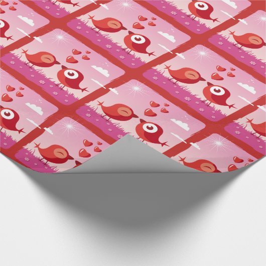 Liebesbroschüre für Vögel Geschenkpapier (Ecke)