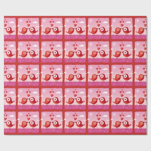 Liebesbroschüre für Vögel Geschenkpapier (Flach)