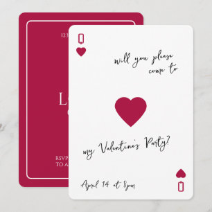 Liebesclub Ass der Herzen Karte Valentinstag Einla