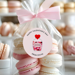 Liebeselixier Frohen Valentinstag Personalisiert Runder Aufkleber